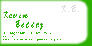 kevin bilitz business card